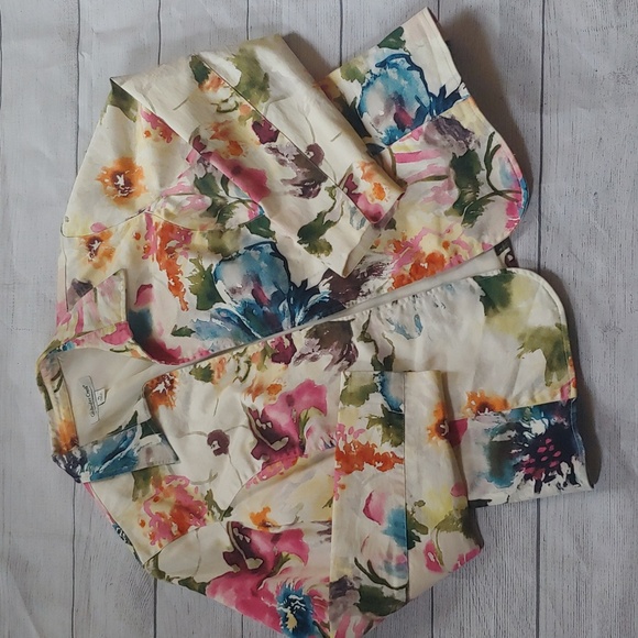 COLDWATER CREEK WATERCOLOR FLORAL BLAZER - Picture 1 of 8